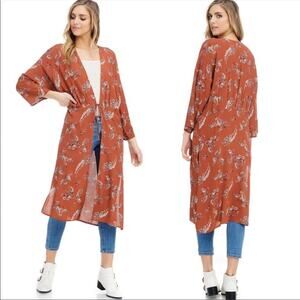 Anama Rust Long Tie Kimono S